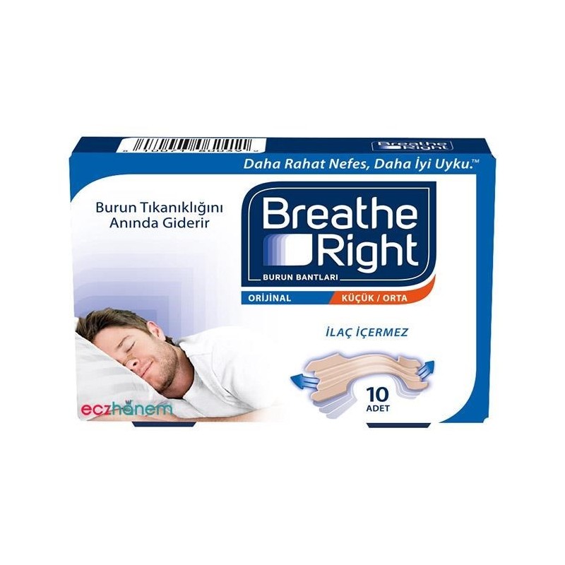Breathe Right Normal Ciltler İçin Normal Boy 10 Adet Burun Bandı