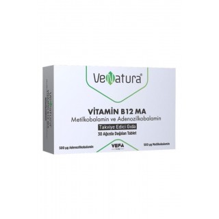 Venatura Vitamin B12 Ma Metilkobalamin ve Adenozilkobalamin 30 Tablet Venatura Vitamin B12 Ma Metilkobalamin ve Adenozilkobalamin 30 Tablet
