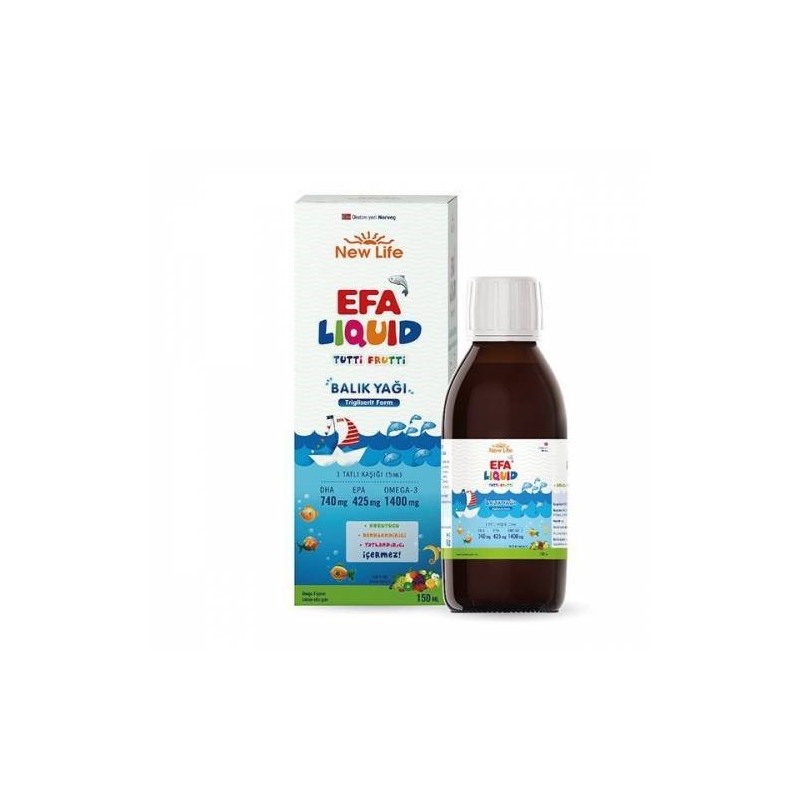 New Life EFA Liquid Tutti Frutti Balık Yağı Şurubu 150ml