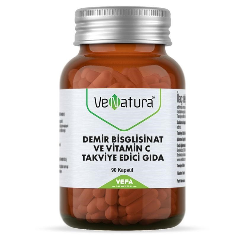 Venatura Demir Bisgilisinat Vitamin C 90 Kapsül Venatura Demir Bisgilisinat Vitamin C 90 Kapsül