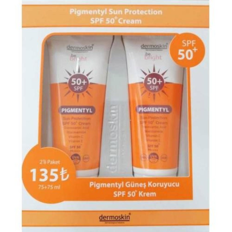 Dermoskin Be Bright Pigmentyl Spf 50+ 75 ml 2 li Paket Güneş Kremi