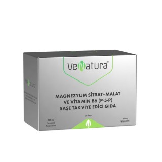 Venatura Magnezyum Sitrat + Malat ve Vitamin B6 (P-5-P) 30 Saşe Venatura Magnezyum Sitrat + Malat ve Vitamin B6 (P-5-P) 30 Saşe