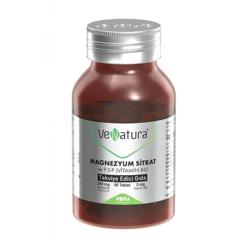 Venatura Magnezyum Sitrat ve P-5-P (Vitamin B6) 60 Tablet