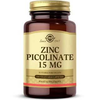Solgar Zinc Picolinate 15 mg 100 Bitkisel Kapsül Solgar Zinc Picolinate 15 mg 100 Bitkisel Kapsül