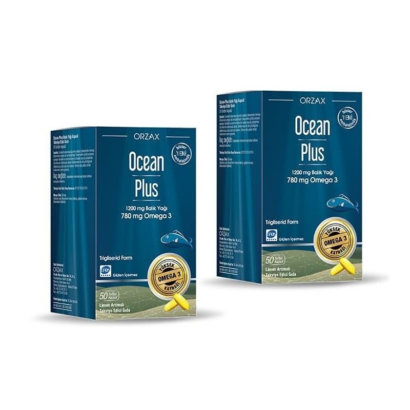 Ocean Plus Balık Yağı 1200 mg 50 Kapsül 2 Adet