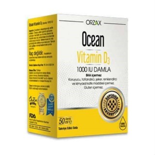 Ocean Vitamin D3 1000 IU 50 ml Damla Ocean Vitamin D3 1000 IU 50 ml Damla