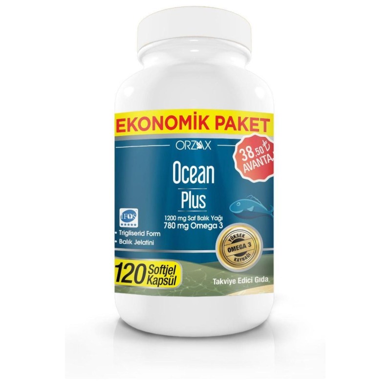 Ocean Plus 1200 mg 120 Kapsül Balık Yağı